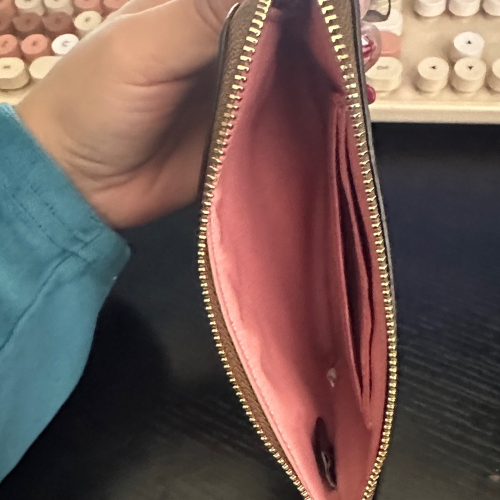 Coach Tan Floral Wristlet - Picture 3 of 8